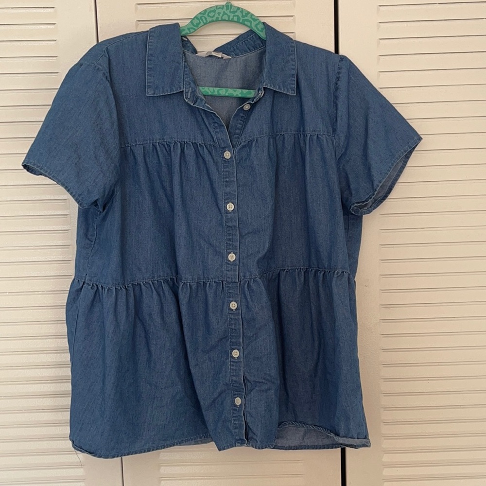 Denim button down